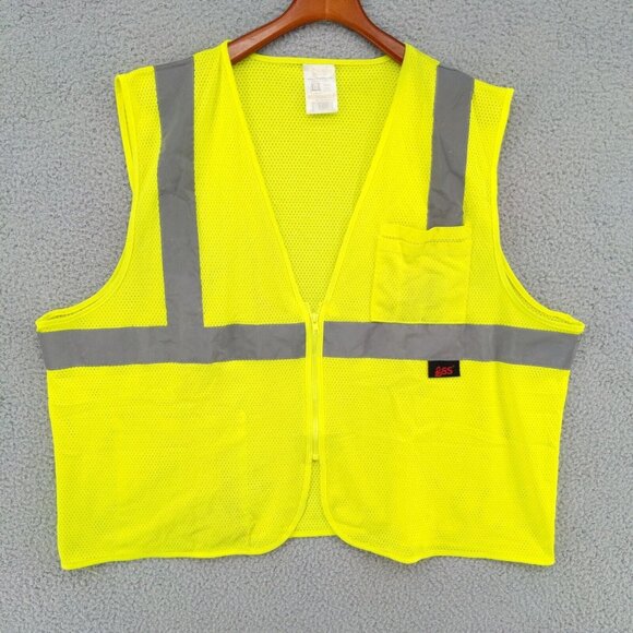 Safety High Visibility Yellow Vest Reflective Mesh ANSI 107-2015 Type R Sz 2XL - Picture 1 of 11